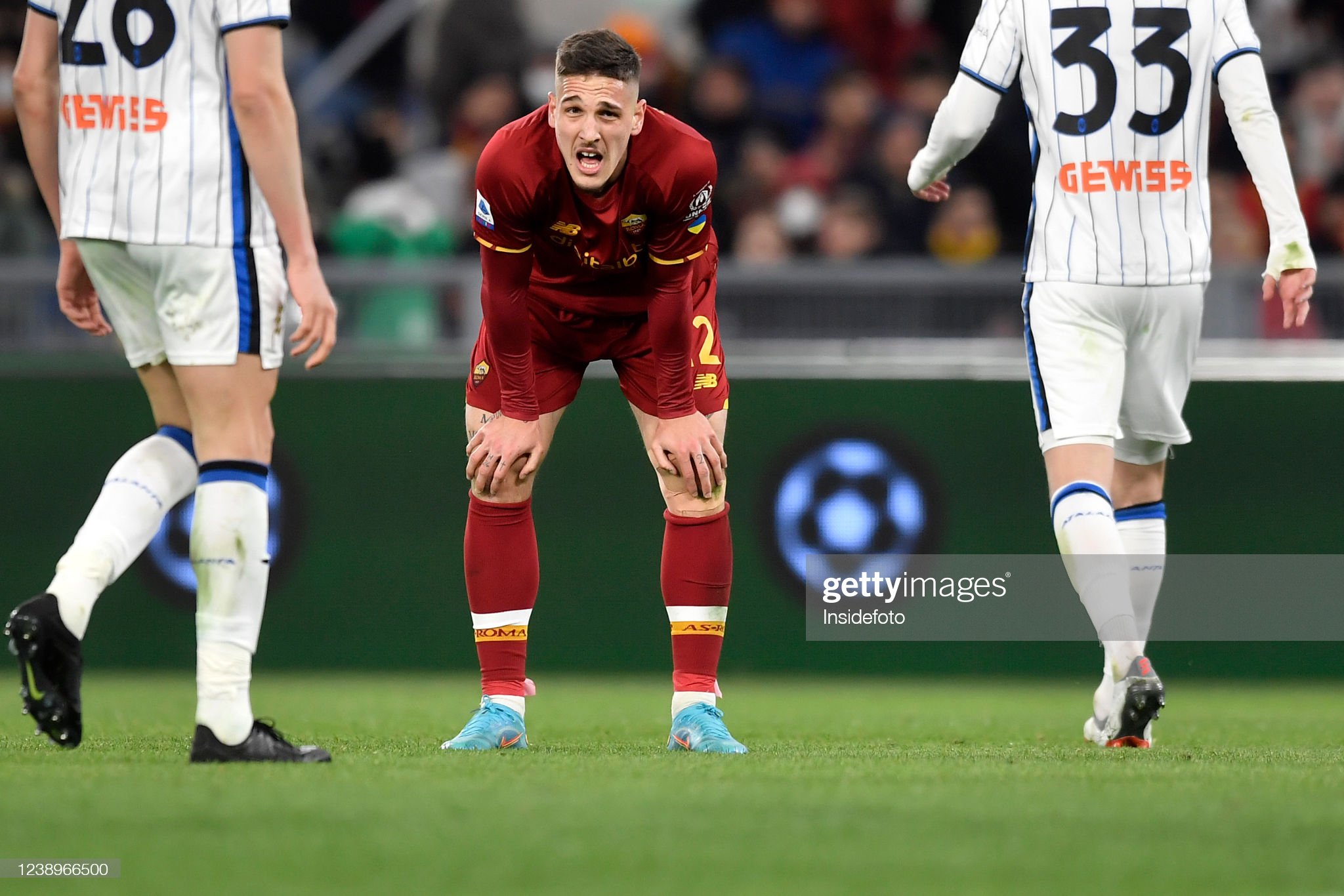 Nicolo Zaniolo of AS Roma reacts during the Serie A football... : News Photo